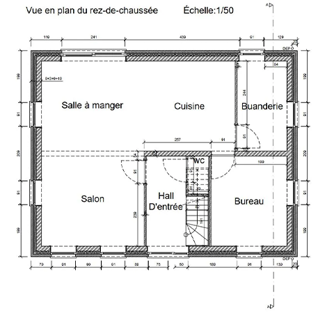 Plan architectureaux d'une maison quelquonque crée sur Autocad