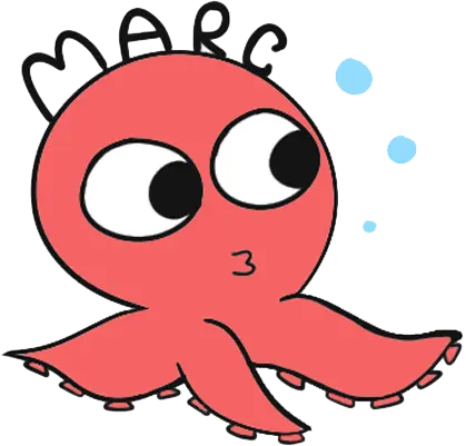Logo du site, représentant un poulpe avec le prenom Marc dessus